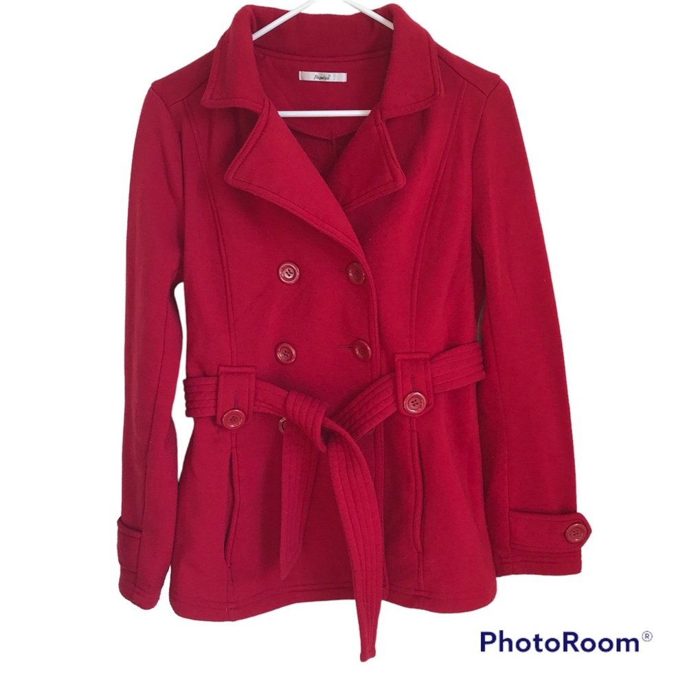 Papaya Red Pea Coat size Medium